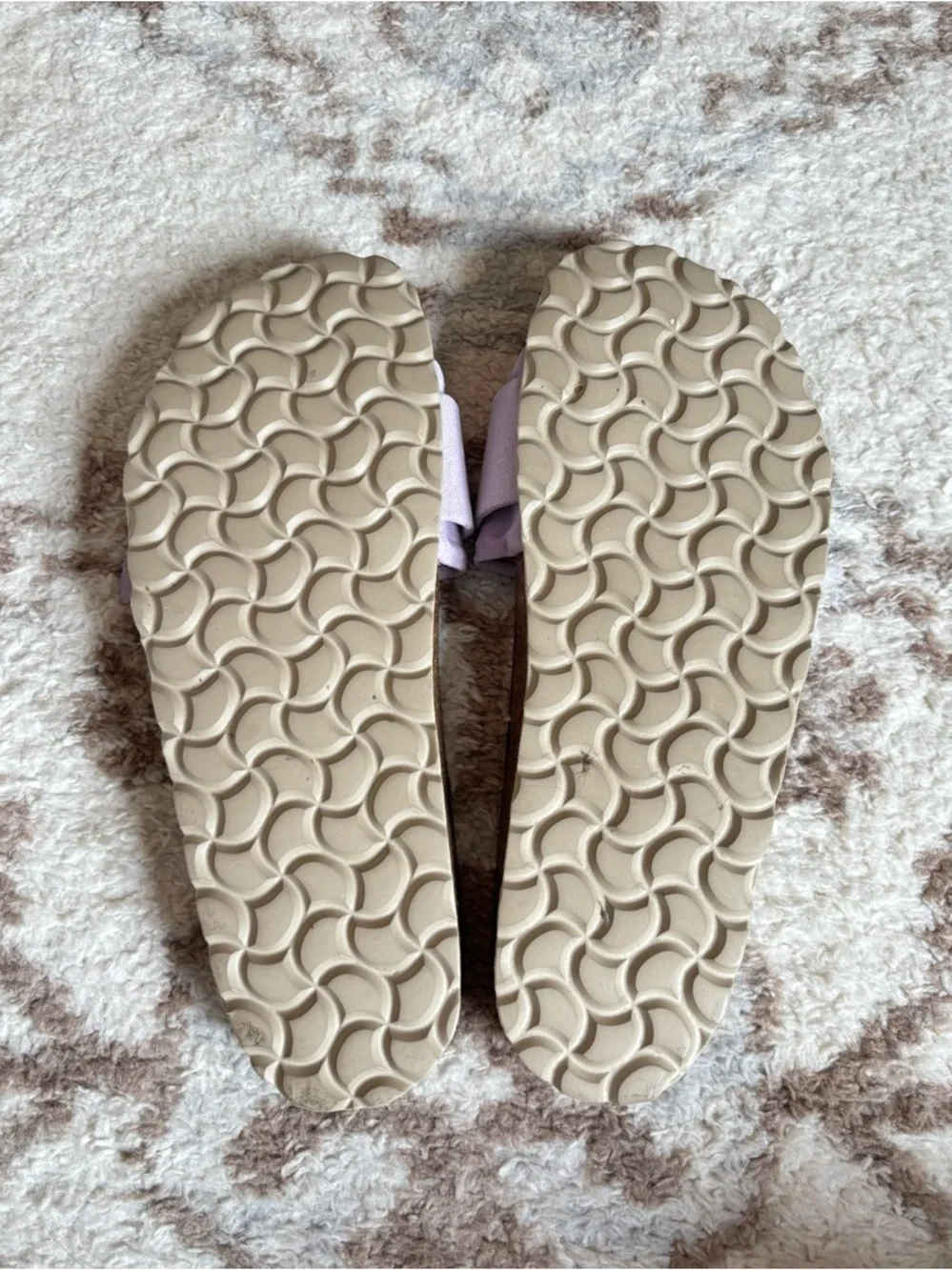 Miz Mooz Leather Buckle Sandal Slip-On Cushioned Footbed Purple Strap Summer